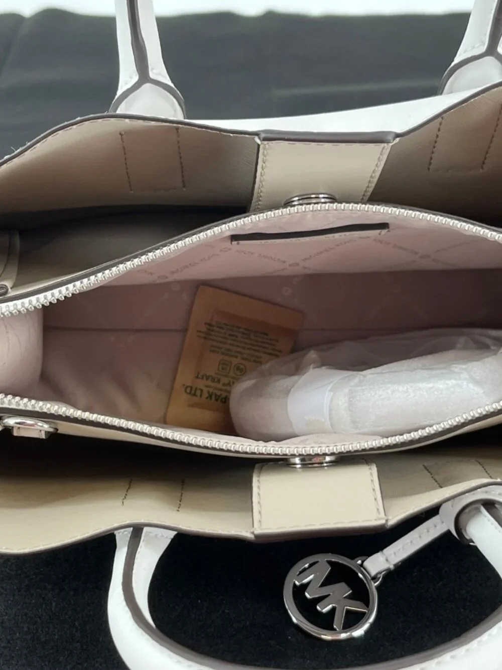 Michael Kors Ruthie Small Satchel White Leather Zip Double Handle Lined Bag